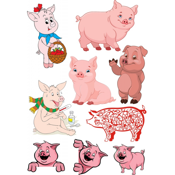 Bundel Clipart Vektor Babi yang Menggemaskan Bundel Clipart Vektor Babi yang Menggemaskan