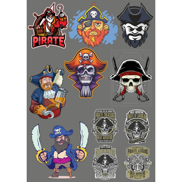 Piraat Pilte Set - SVG &amp; PNG Kogumine