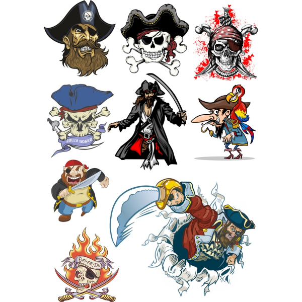 Pirat Vektor Clipart Bundle - Høj Kvalitet SVG-og PNG-Filer
