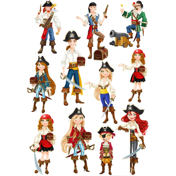 Pirate Vector Clipart Set - 12 Unique Illustrations Pirate Vector Clipart Set - 12 Unique Illustrations
