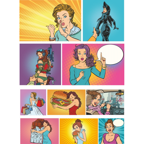 Διάνυσμα Clipart Bundle: Pop-Art Εμπνευσμένη Εικονογράφηση Διάνυσμα Clipart Bundle: Pop-Art Εμπνευσμένη Εικονογράφηση