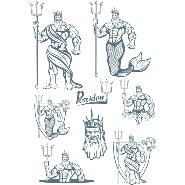 Poseidon Ilustrações Vetoriais Bundle Poseidon Ilustrações Vetoriais Bundle