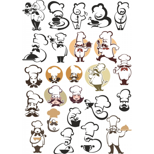 Chef Carattere Clipart Vector Set Chef Carattere Clipart Vector Set