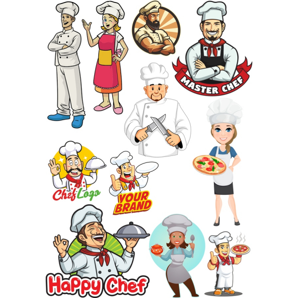 Kuchař Clipart Bundle - Premium Vektorové Ilustrace pro Kulinářské Projekty Kuchař Clipart Bundle - Premium Vektorové Ilustrace pro Kulinářské Projekty
