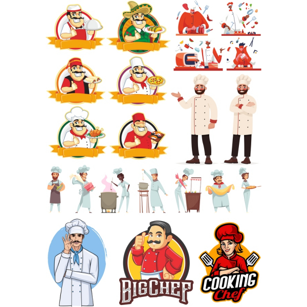 Cooking Chef Vector Clipart Set Cooking Chef Vector Clipart Set