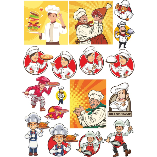 Chef Vector Clipart Bundle - Dynamic Culinary Illustrations Chef Vector Clipart Bundle - Dynamic Culinary Illustrations