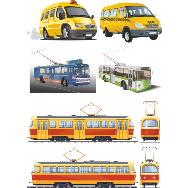Urban Transport Vektor Illustrationer Bundt