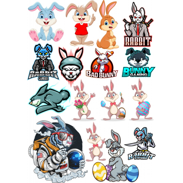 Bezauberndes Kaninchen-Vektor-Clipart-Set - Spaß & Lebendige Illustrationen Bezauberndes Kaninchen-Vektor-Clipart-Set - Spaß & Lebendige Illustrationen