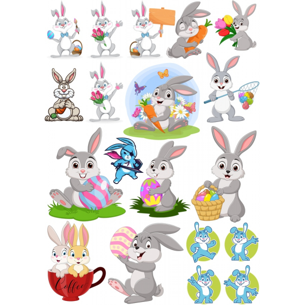Osterhase Clipart Bundle - Entzückende Frühlings-Vektor-Illustrationen Osterhase Clipart Bundle - Entzückende Frühlings-Vektor-Illustrationen