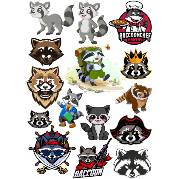 Raccoon Vector Clipart Bundle Raccoon Vector Clipart Bundle