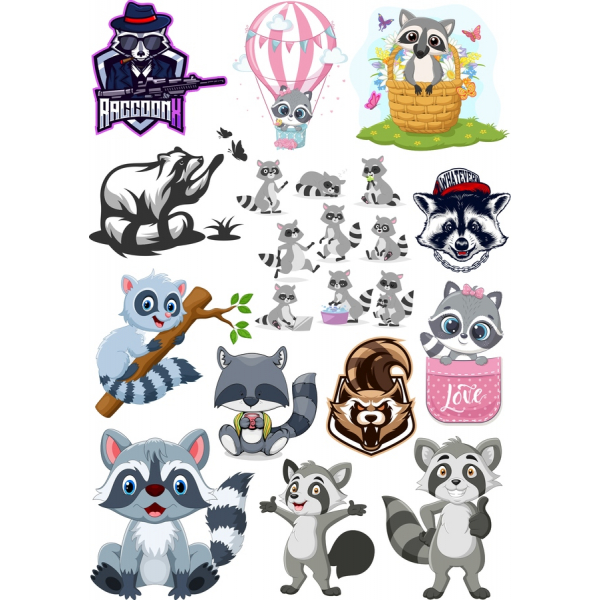 Raccoon Vectors Bundle-Sevimli Çizimler Koleksiyonu Raccoon Vectors Bundle-Sevimli Çizimler Koleksiyonu