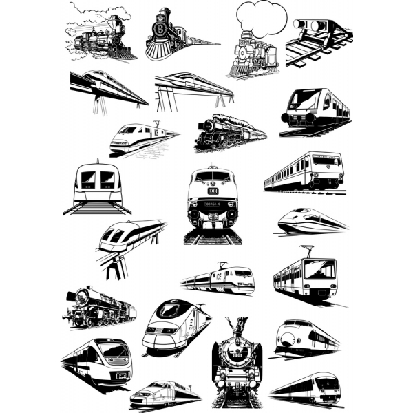 Trem de Clipart de Vetor Bundle - 20 Ilustrações em SVG & PNG Trem de Clipart de Vetor Bundle - 20 Ilustrações em SVG & PNG