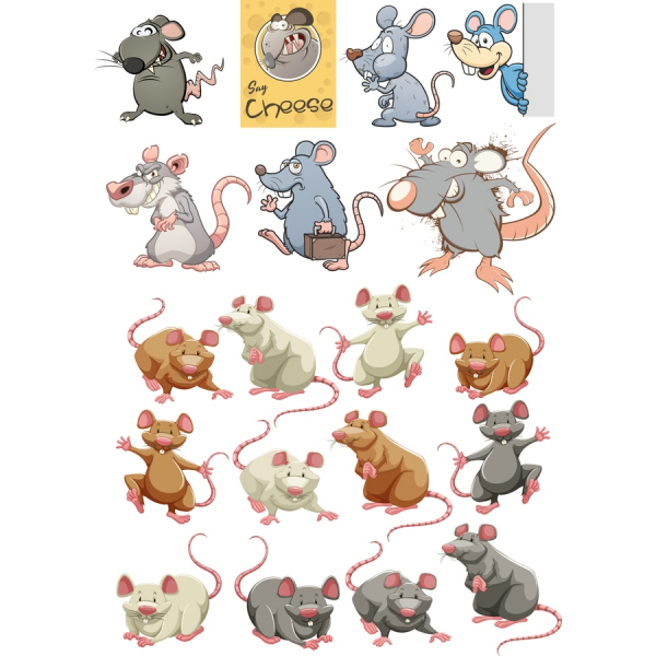 Vektor-Maus-Clipart-Set - Spielerische Nagetier-Illustrationen Vektor-Maus-Clipart-Set - Spielerische Nagetier-Illustrationen