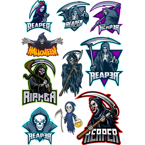 Spooky Reaper Vecteur Clipart Bundle