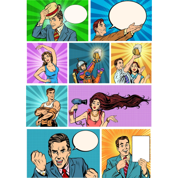 Pop-Art Vektorové Kliparty Bundle Pop-Art Vektorové Kliparty Bundle