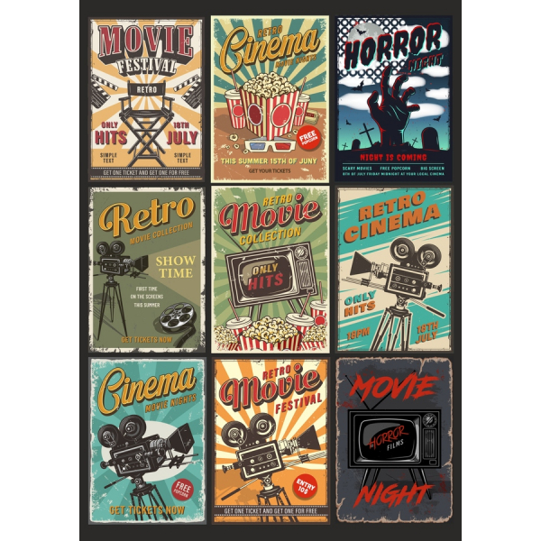 Retro Movie Collection Vector Clipart Bundle Retro Movie Collection Vector Clipart Bundle