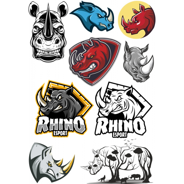 Rhino Esport Vektor Clipart Bundt Rhino Esport Vektor Clipart Bundt