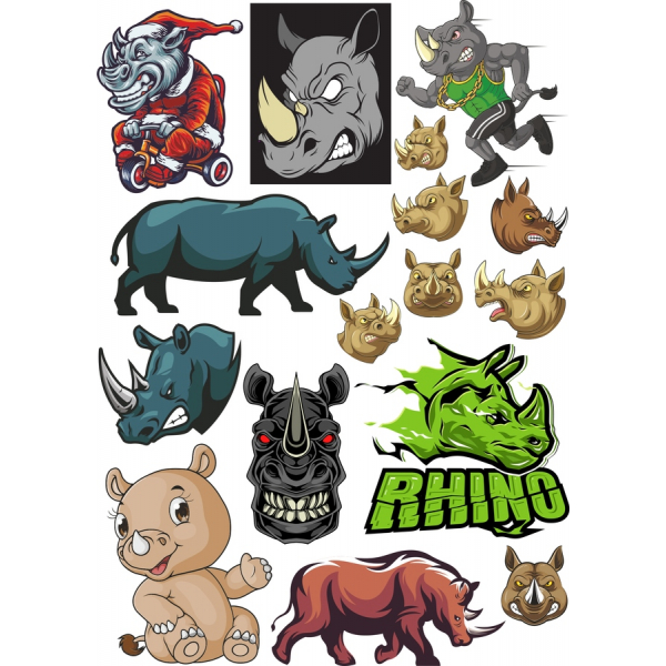 Vivace Rhino Clipart Vector Set - Scarica Ora! Vivace Rhino Clipart Vector Set - Scarica Ora!