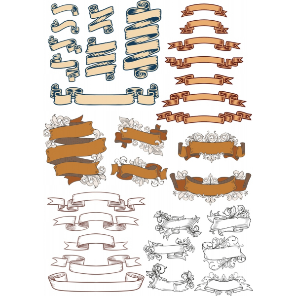 Decorative Ribbons and Banners Vector Bundle Decorative Ribbons and Banners Vector Bundle