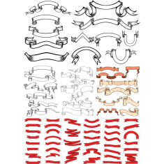 Vintage Ribbons and Banners Set