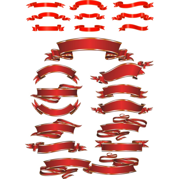 Premium Červená Stuha Clipart Nastaviť Premium Červená Stuha Clipart Nastaviť