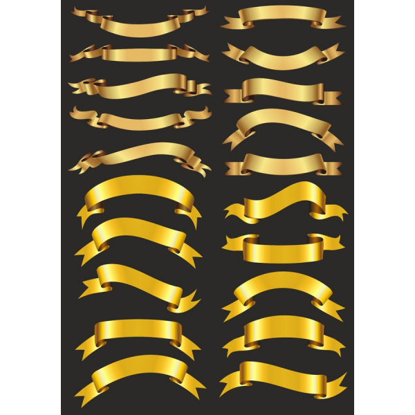 Ruban D'Or Clipart Bundle - Élégant Illustrations Vectorielles Ruban D'Or Clipart Bundle - Élégant Illustrations Vectorielles