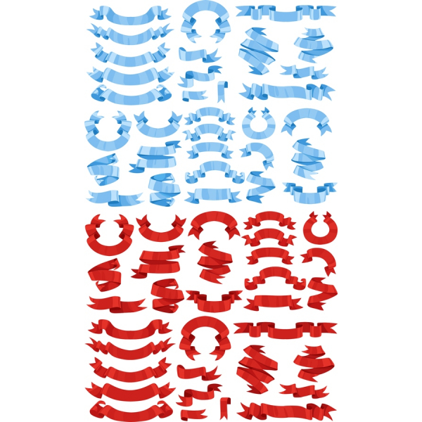 Vintage Bånd Clipart Sæt - Elegant Vektor Illustrationer