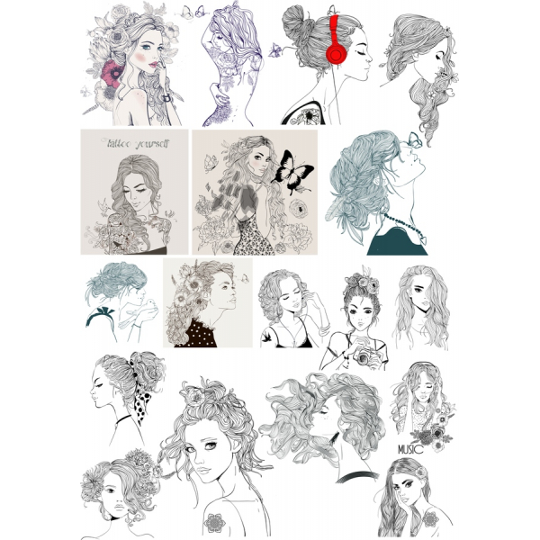 Mujeres Elegantes De Vector De Imágenes Prediseñadas Paquete Mujeres Elegantes De Vector De Imágenes Prediseñadas Paquete