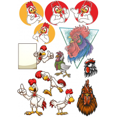 ไก่ Clipart คลังภาพ-Whimsical สวมเสื้อกันหนาวได้
