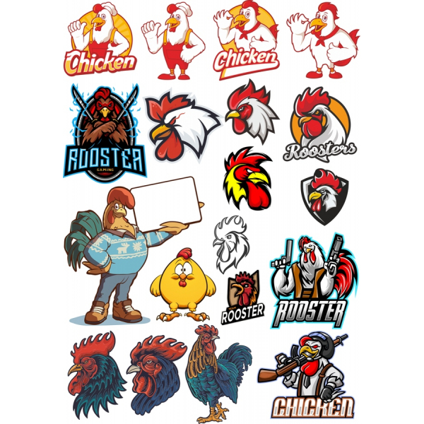 Chicken & Rooster Vector Clipart Bundle - 20 Unique Illustrations Chicken & Rooster Vector Clipart Bundle - 20 Unique Illustrations