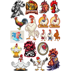 Funky ไก่ Clipart สวมเสื้อกันหนาวได้
