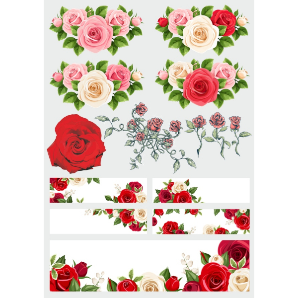 Rose Clipart Bundle - Hochwertiger Vektor-Abbildungen Rose Clipart Bundle - Hochwertiger Vektor-Abbildungen