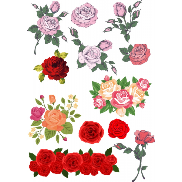 Blomster Vektor Clipart Bundle - Fantastisk Rose Illustrationer Blomster Vektor Clipart Bundle - Fantastisk Rose Illustrationer