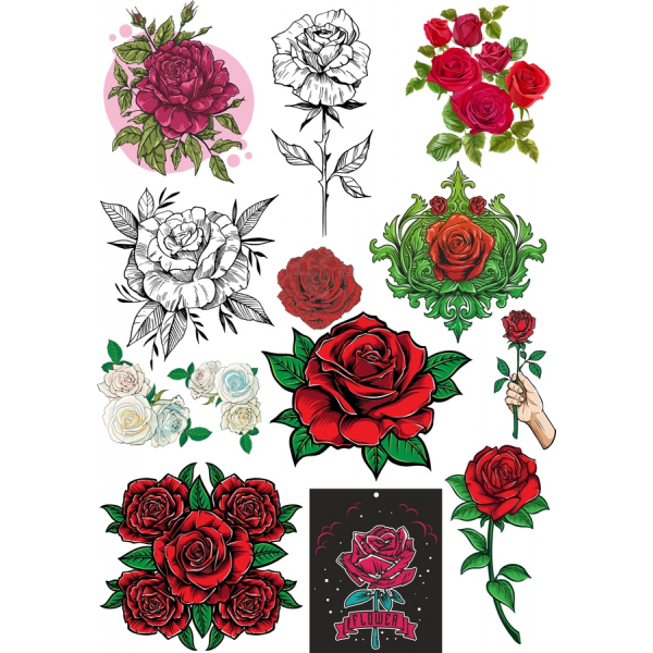 Rosa Vettoriale Clipart Bundle - Belle Illustrazioni Floreali Rosa Vettoriale Clipart Bundle - Belle Illustrazioni Floreali