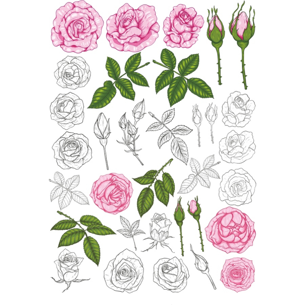 Elegante Rose-Vektor-Clipart-Set - SVG & PNG-Bundle Elegante Rose-Vektor-Clipart-Set - SVG & PNG-Bundle