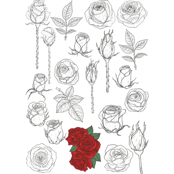 Roser Vektor Clipart Sæt - SVG & PNG Bundt Roser Vektor Clipart Sæt - SVG & PNG Bundt