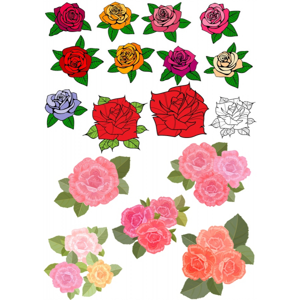 Rosa Vettoriale Clipart Bundle Rosa Vettoriale Clipart Bundle