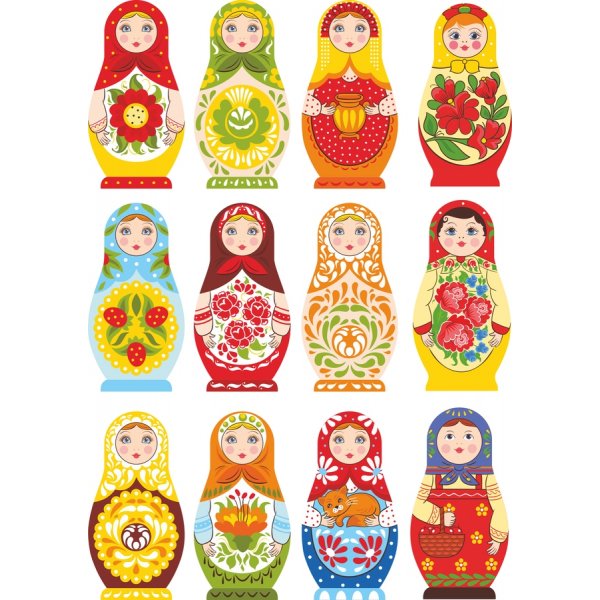 Matrioska Illustrazioni Vettoriali - Matrioska Clipart Set Matrioska Illustrazioni Vettoriali - Matrioska Clipart Set