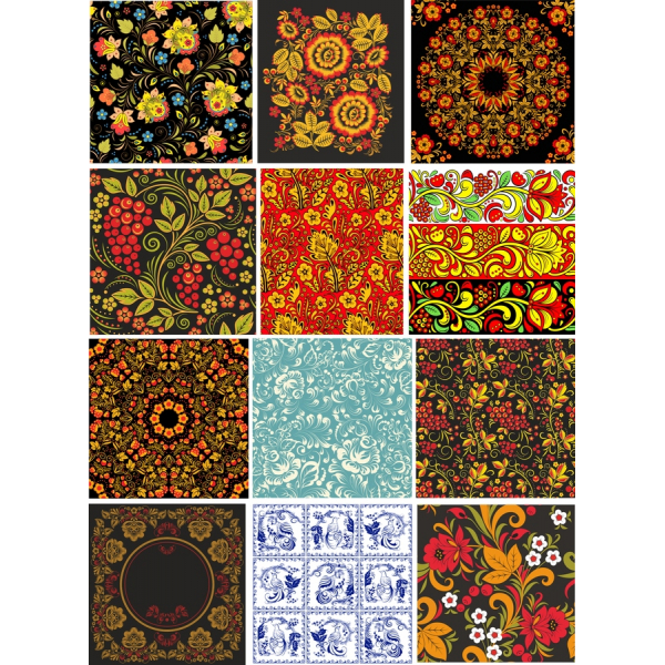 Zestaw klipartów Floral Fusion - Jasne, Ilustracji wektorowych Zestaw klipartów Floral Fusion - Jasne, Ilustracji wektorowych
