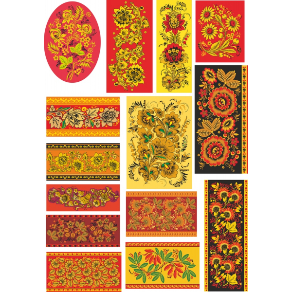 Traditional Floral Vector Illustrations Bundle Traditional Floral Vector Illustrations Bundle
