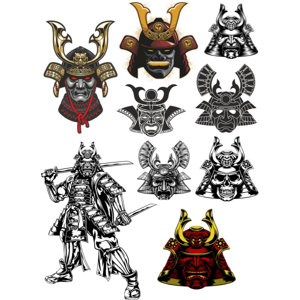 Wektor Zestaw Klipartów Samurai Wektor Zestaw Klipartów Samurai