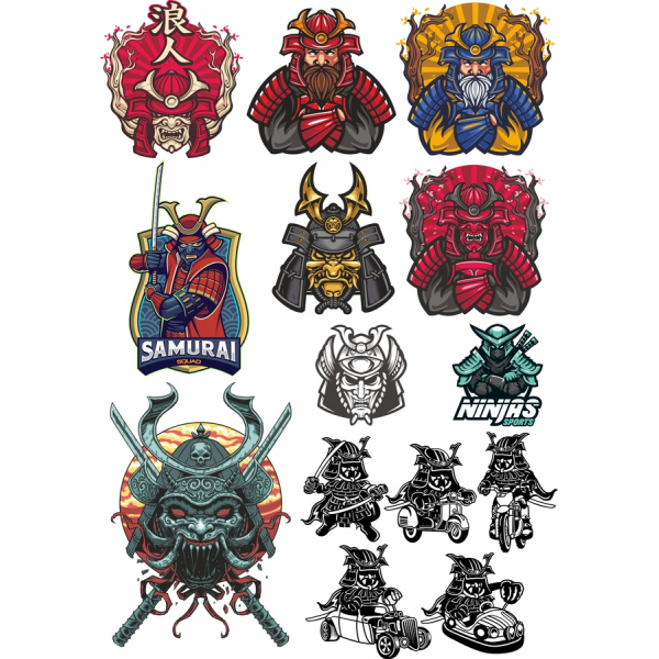 Samurai & Ninja Vektor-Clipart-Bundle Samurai & Ninja Vektor-Clipart-Bundle