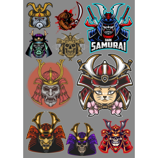 Mørk Samurai Vektor Clipart Bundt Mørk Samurai Vektor Clipart Bundt