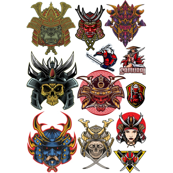 Samurai-Vektor-Illustrationen-Bundle - Heftige Designs für Kreative Projekte Samurai-Vektor-Illustrationen-Bundle - Heftige Designs für Kreative Projekte