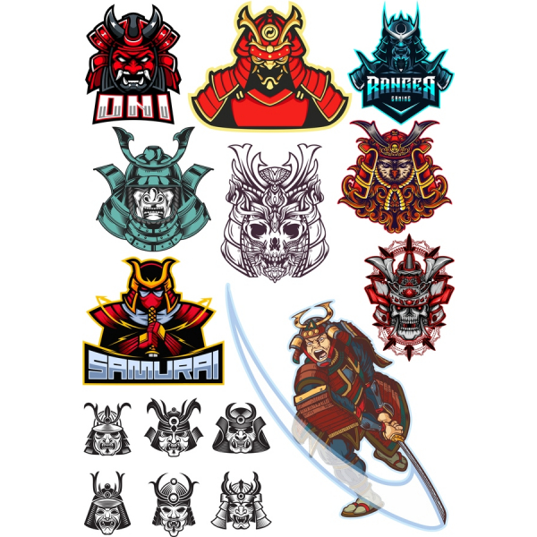 Samurai &amp; Războinic Vector Clipart Set