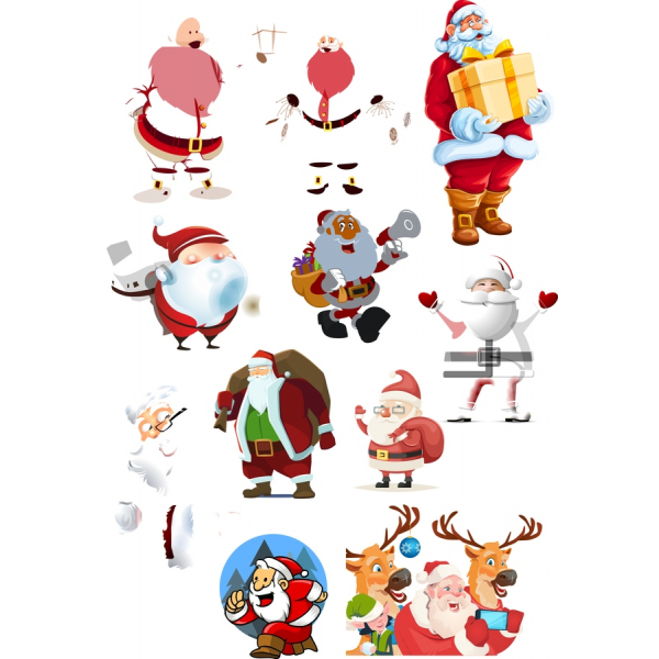 Santa Claus Vector Clipart Bundle Santa Claus Vector Clipart Bundle