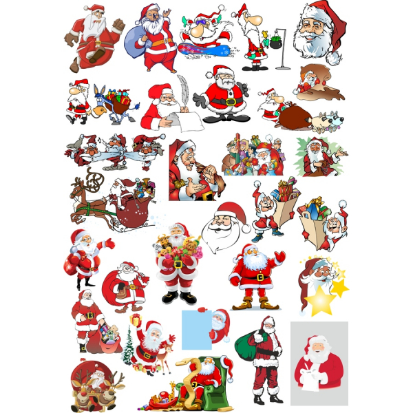 Santa Claus Vector Clipart Bundle