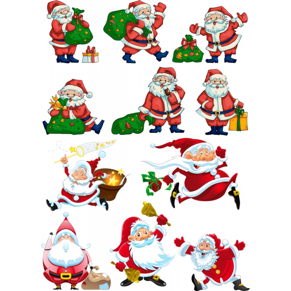 Santa Claus Vektorové Kliparty Sady