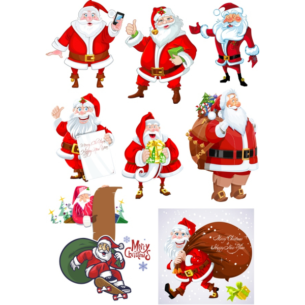Santa Claus Vector Clipart Set Santa Claus Vector Clipart Set