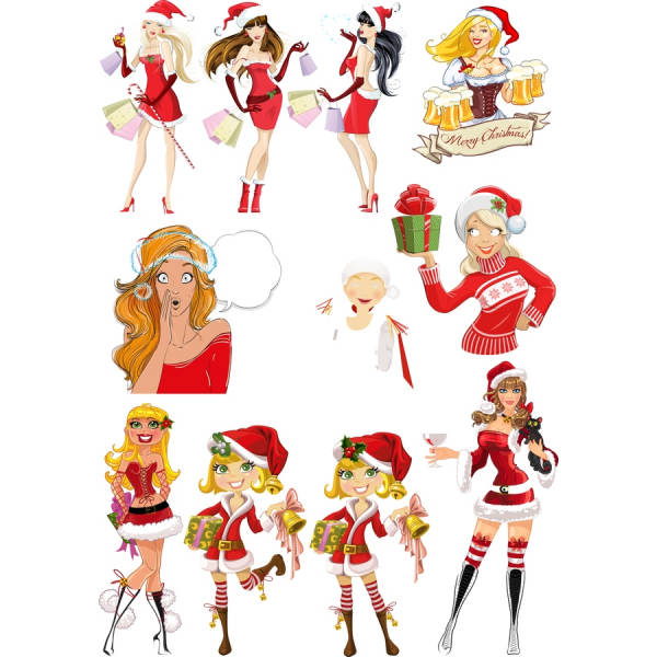 Allietare Il Natale Clipart Vector Set